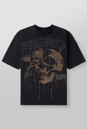 4116 – Floral Skull Tees | YOUNGLA