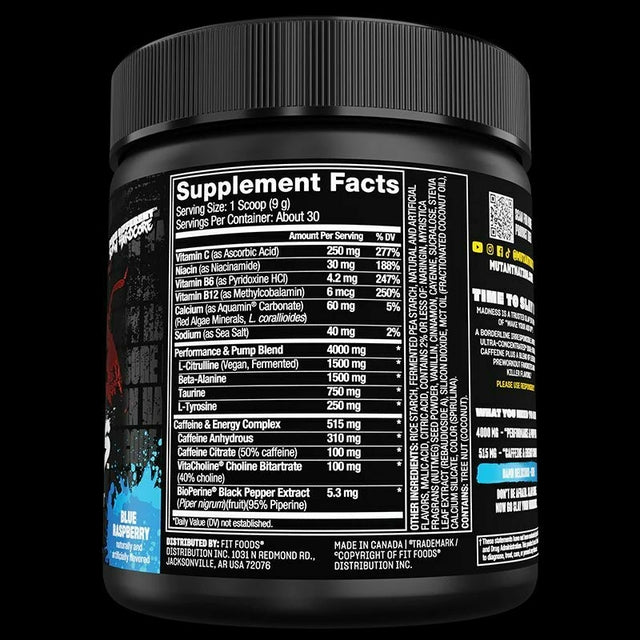 PRE ENTRENO MUTANT MADNESS - 30 SERVICIOS
