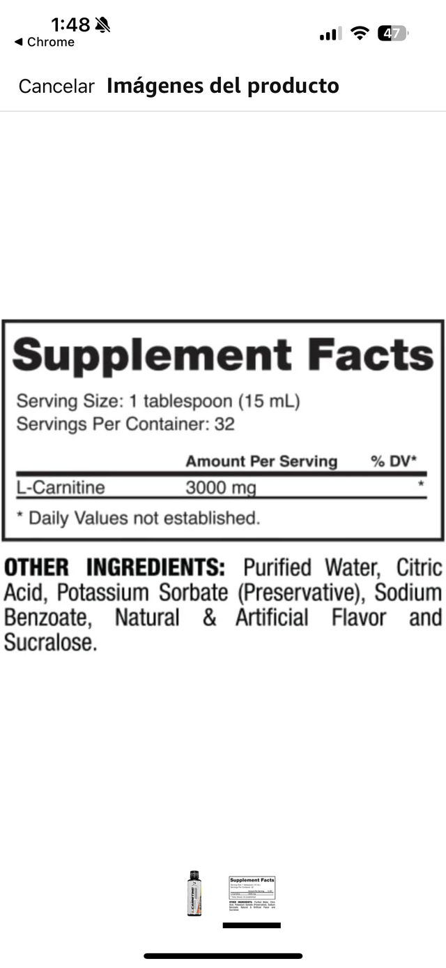 L-CARNITINA DRAGÓN PHARMA 3000 LIQUIDA - 32 SERVICIOS
