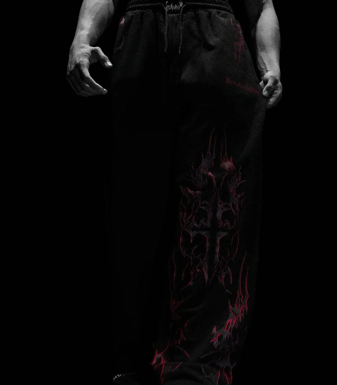 archangel blade uncuffed luxury sweatpants hellfire red - BREATHEDIVINITY