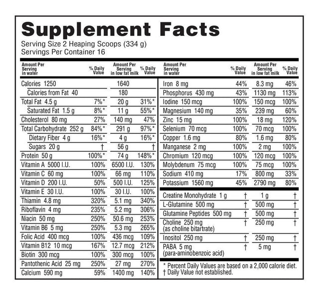 GANADOR DE PESO OPTIMUM NUTRITION SERIOUS MASS - 12 LIBRAS