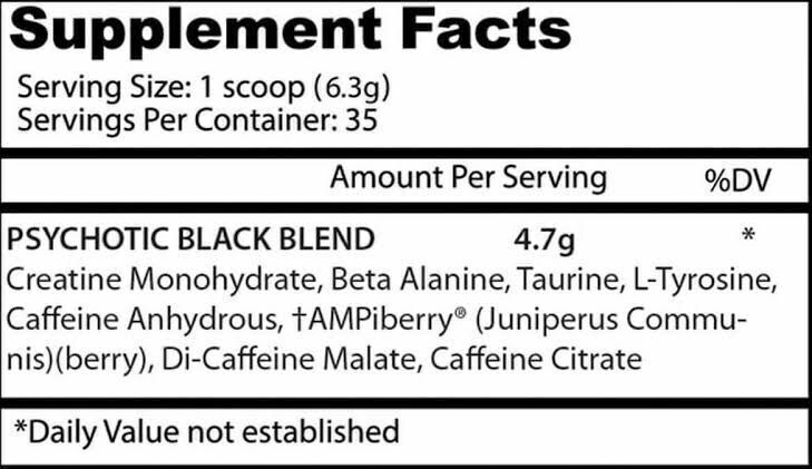 PRE-ENTRENO PSYCHOTIC BLACK INSANE LABZ - 35 SERVICIOS